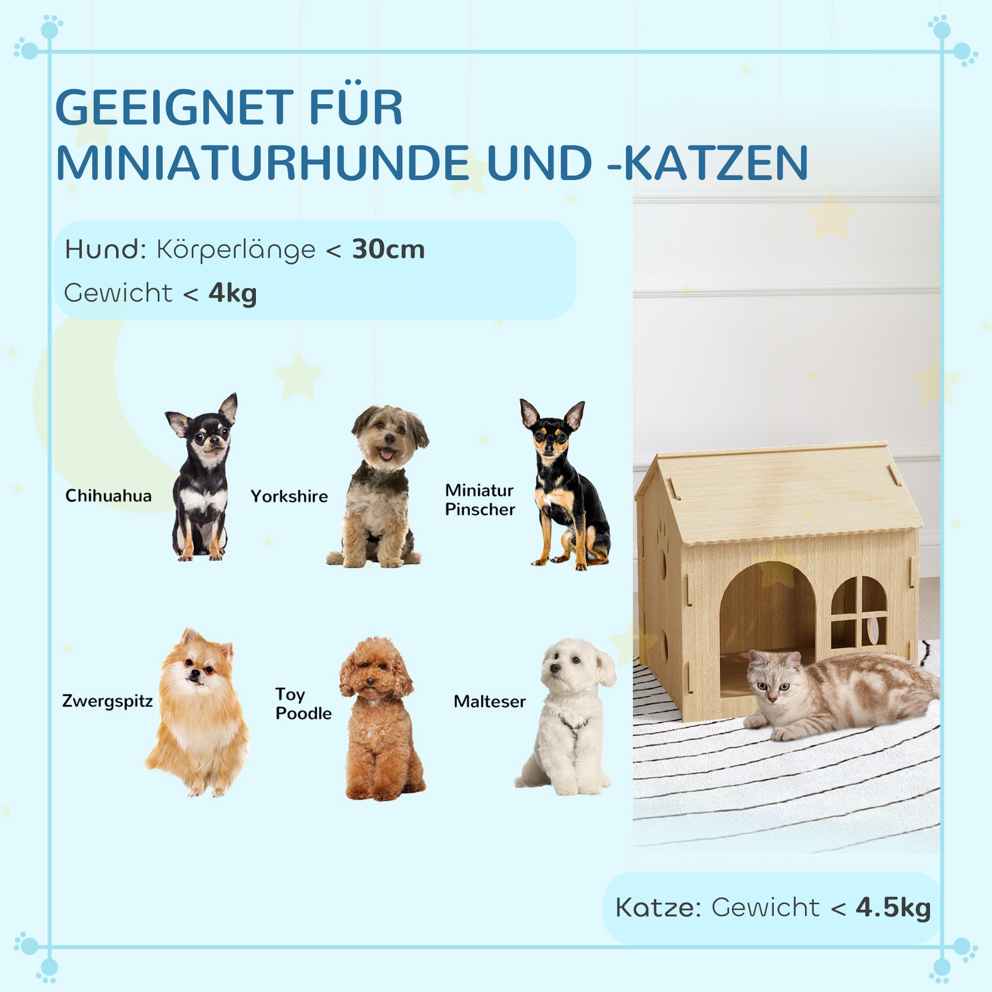 Hundehütte Katzenhaus Mit Abnehmbarem Kissen - Wasserdicht Wetterfester