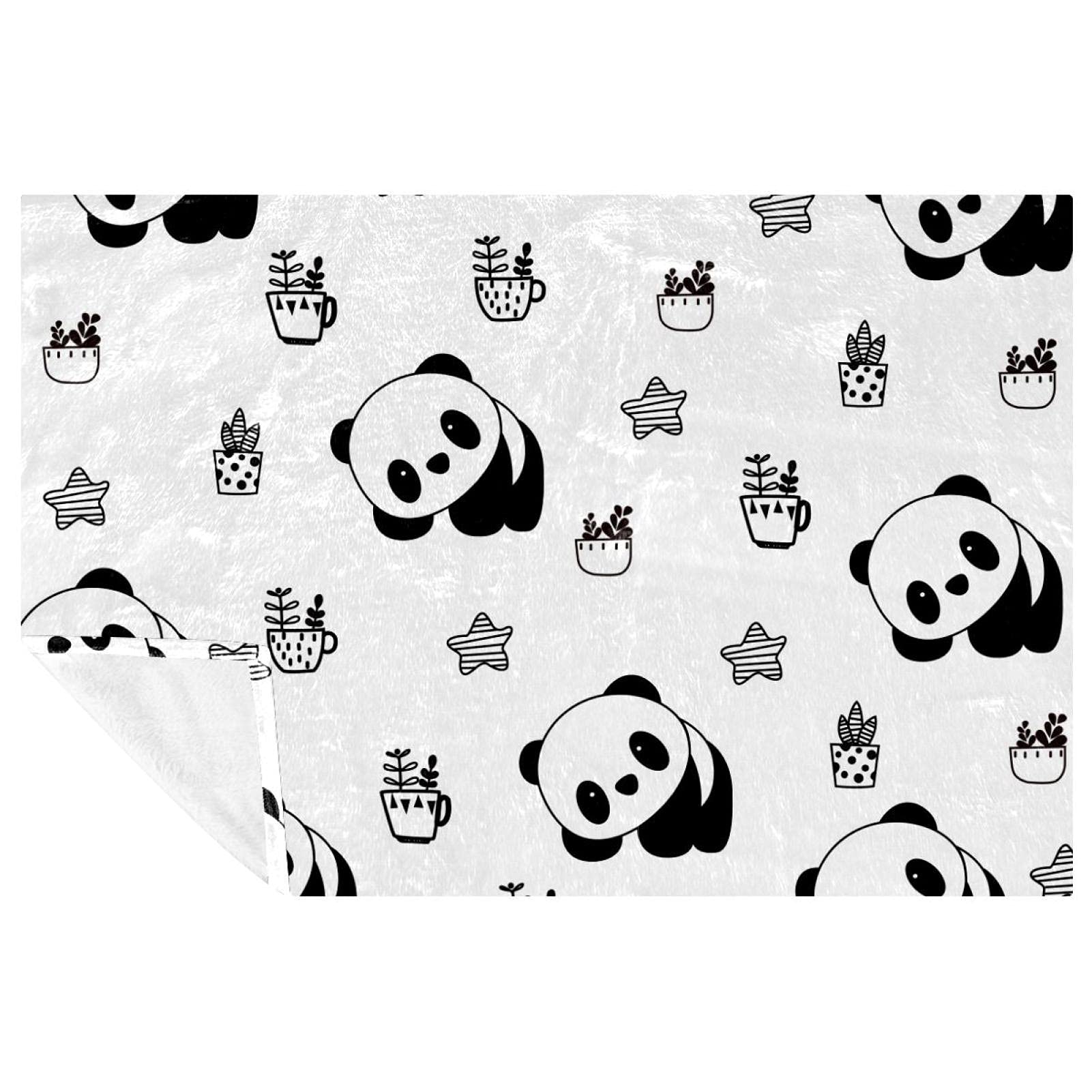 Couverture panda pour bébé douce et chaude de 150x100 cm idéale pour lit et canapé