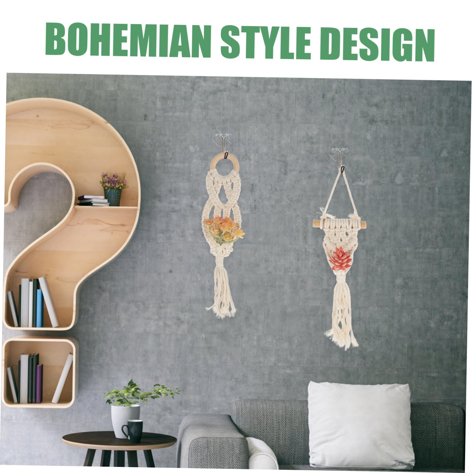 BESPORTBLE 6pezzi Fioriere Sospese Macramè Portavasi Woven Per Piante Da Ed Esterno Decorazione Boho Per Balconi e Ambienti Con Design Elegante e Resistente Per Ottimizzare Spazi e