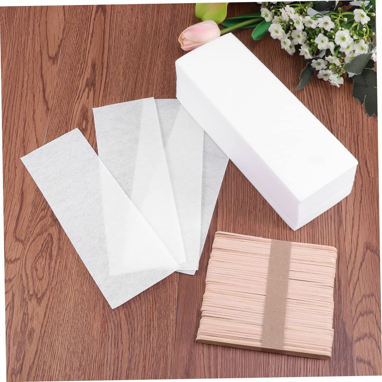 400pcs Hair Removal Strips Wax Sticks Set Nonwoven Depilatory Paper Applicators for Body Facial Hair Easy Use for Professional Home Waxing