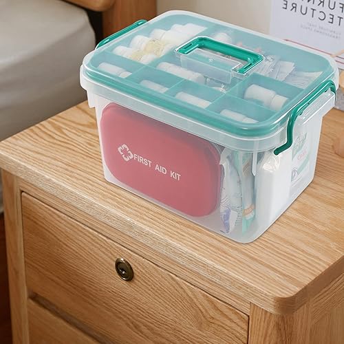 Miniatura 5 de Large First Aid Box Empty, Clear Medicine Storage Box, 1 Pack