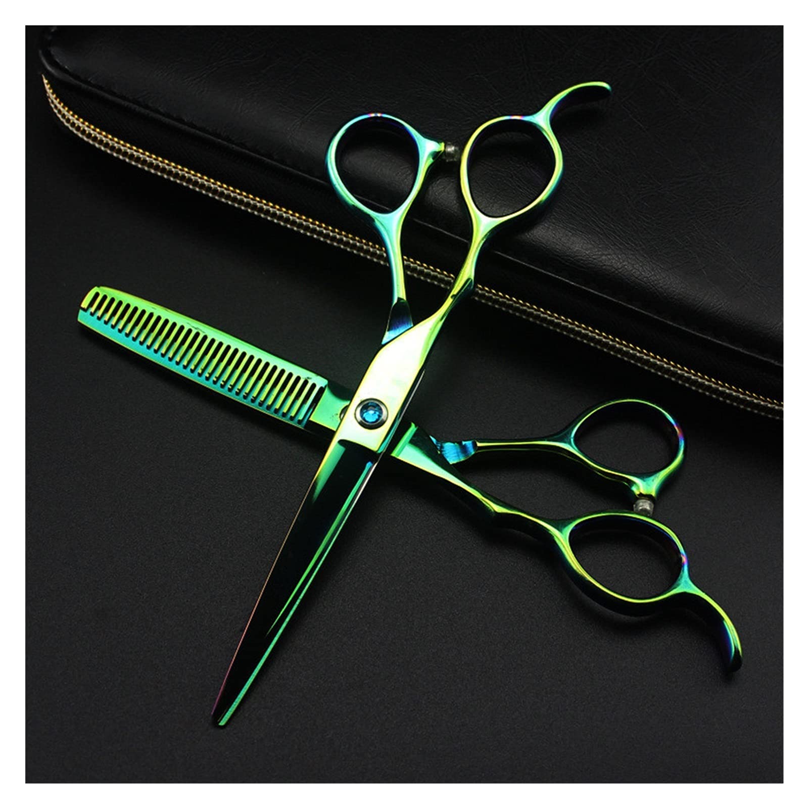 Ciseaux de Coiffure 6 Pouces, Ciseaux de barbier pour gaucher, kit de Coiffure (Coupe B)