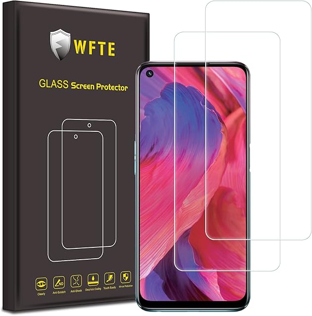 WFTE [2-Pack Screen Protector for Oppo A54 5G,Anti-Scratch,High Transparency,Anti-fingerprint,Dust-Free Premium Tempered Glass Screen Protector For Oppo A54 5G