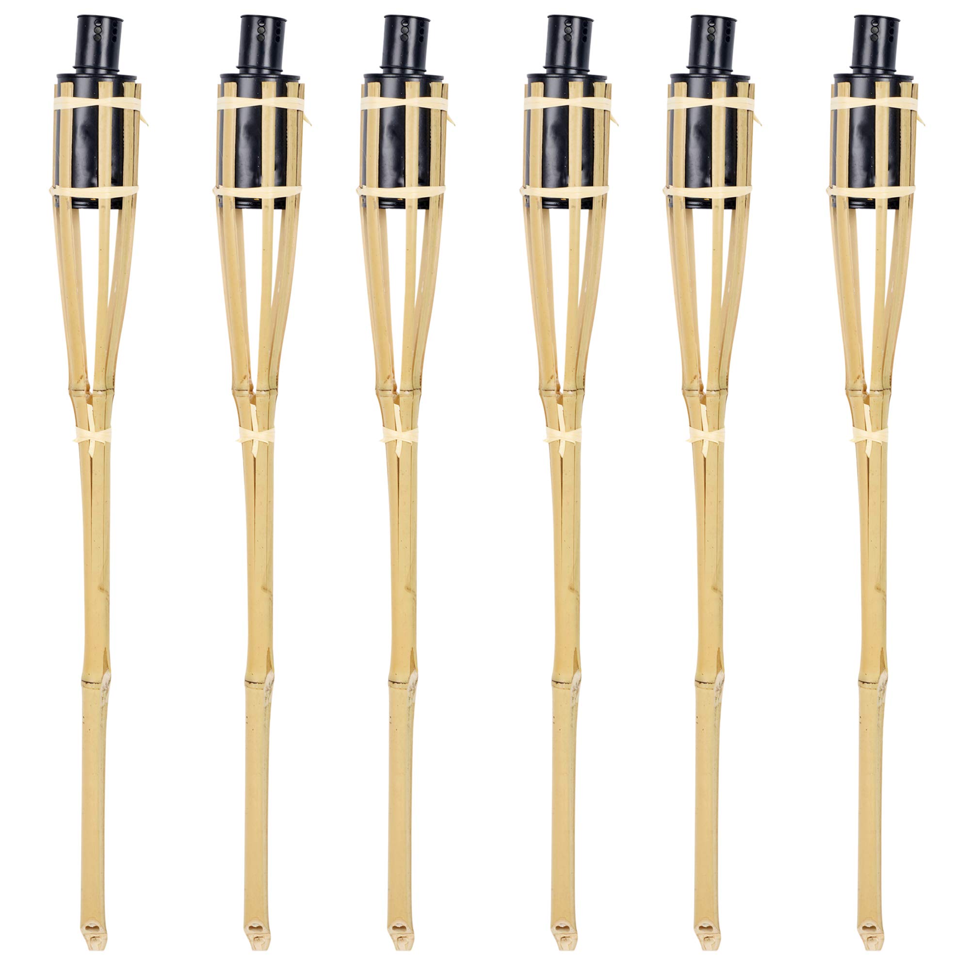 URBNLIVING 2ft 1/2/4 or 6 Bamboo Torch Lantern Garden Oil Paraffin Outdoor Lighting Burner (6)