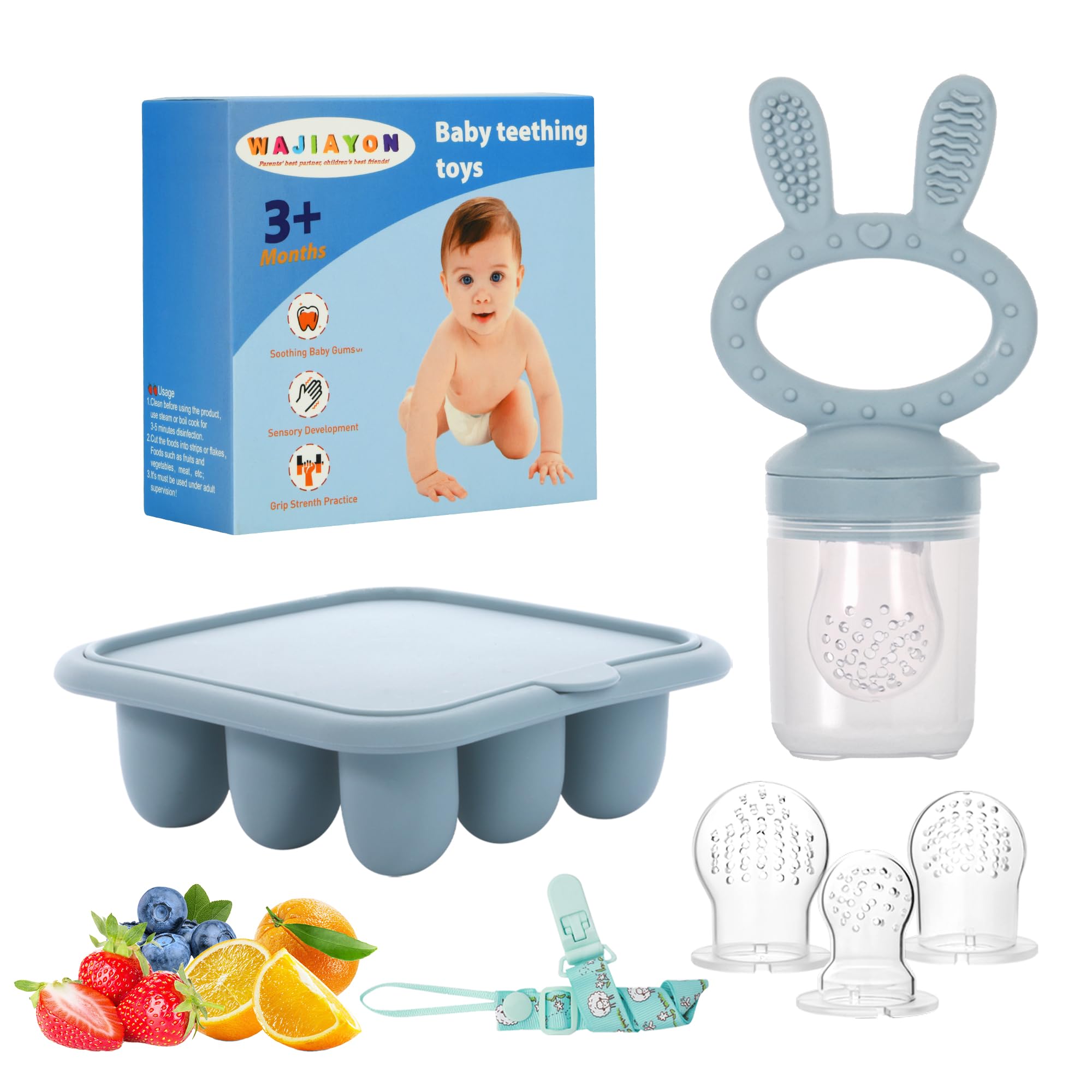 WAJIAYON Baby Breastmilk Popsicle Molds & Baby Fruit Feeder - food storage | Mubboo
