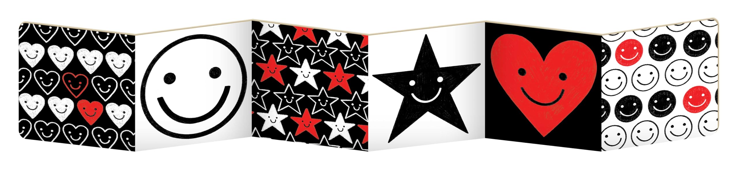 Baby Faces (a Tummy Time, High Contrast, Accordian Board Book with Mirror for Infants): Includes a Mirror and High Contrast Patterns Fold-Out Accordion Book