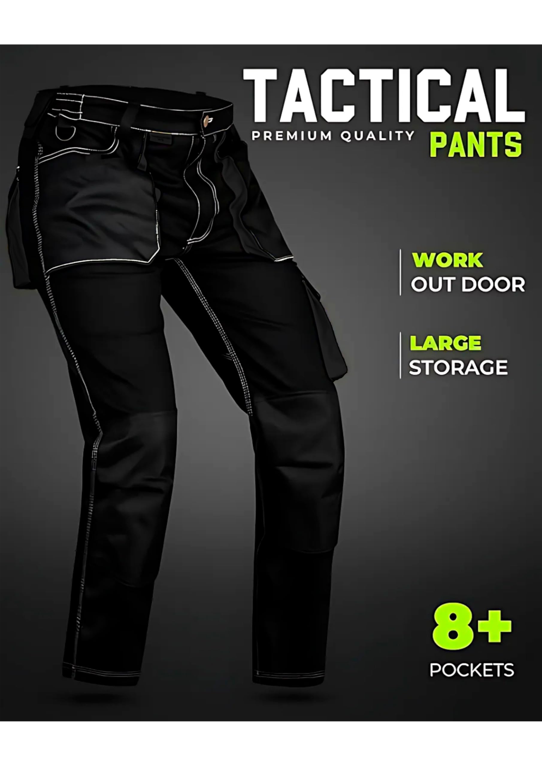 TU SOLUCION TEXTIL DISEÑO & PRODUCCION TEXTIL Pantaloni da lavoro da uomo – Pantaloni Cargo per lavoro – Multi-tasche – Tasche alle ginocchiere