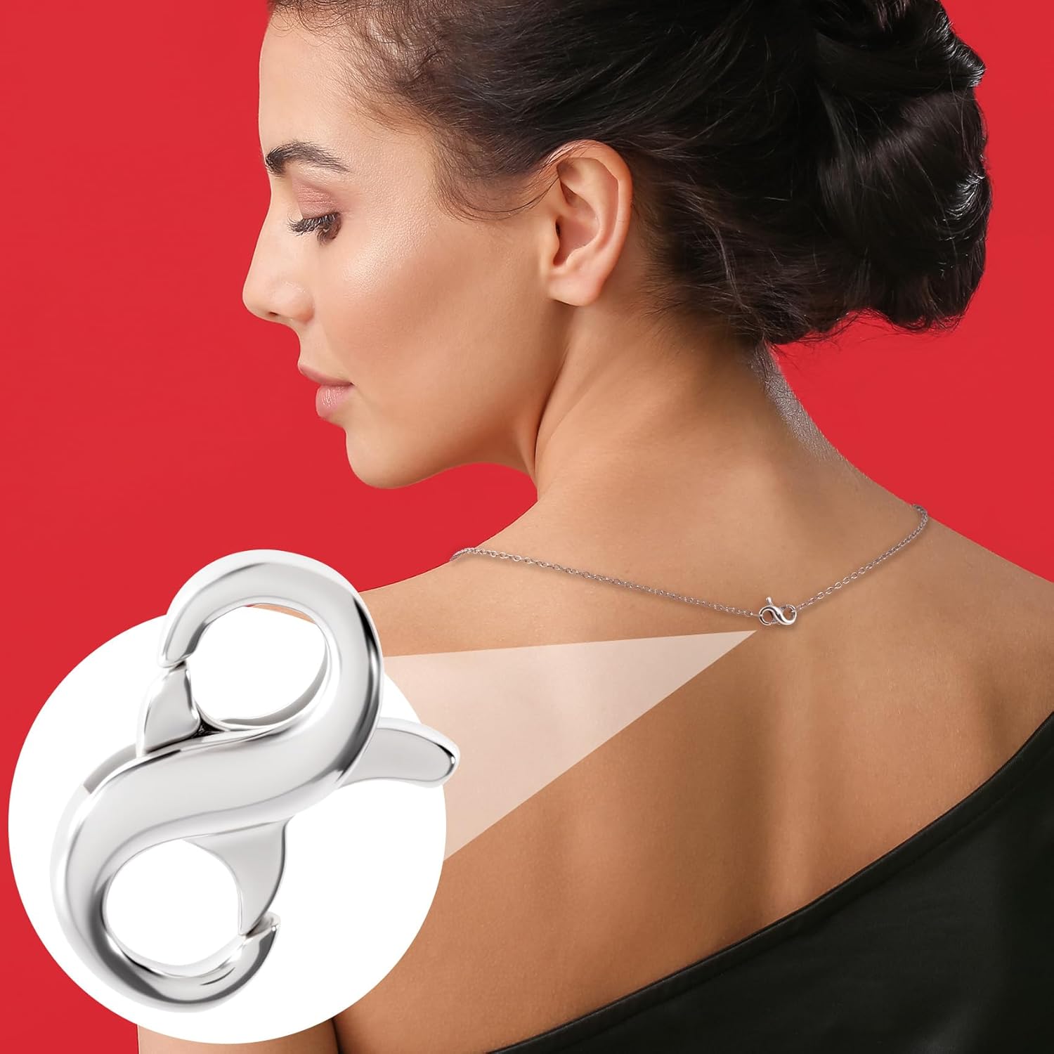 2pcs Double Opening Lobster Claw Clasps, 925 Sterling Silver Necklace Enhancer Extenders, Hypoallergenic Spring Rings Clasp Connector Clips for Bracelet Anklet Jewelry Making - Image 6