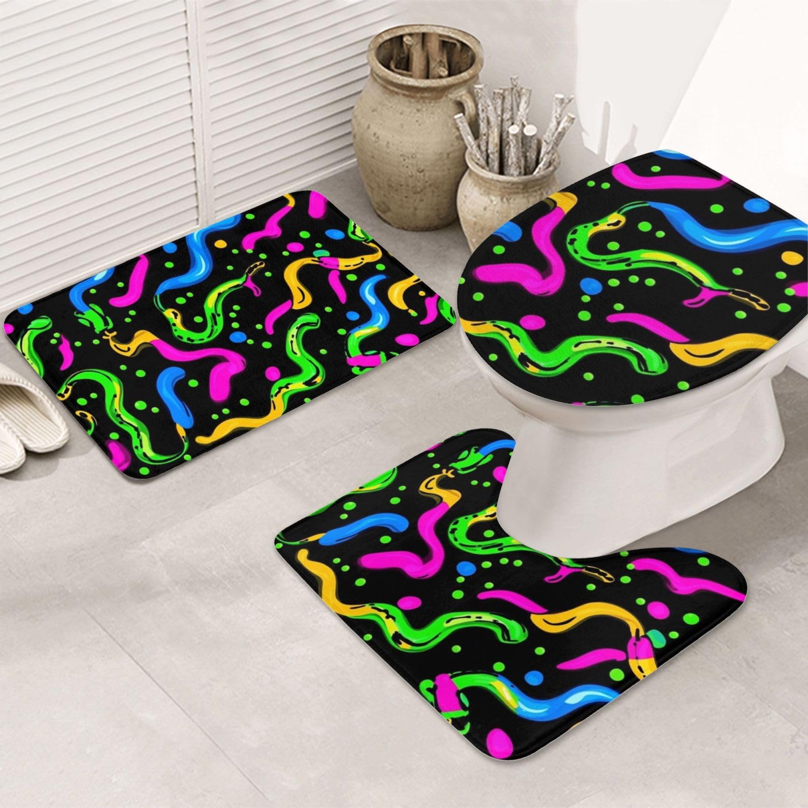 Alfombrilla de baño escarabajo juego alfombras contorno inodoro