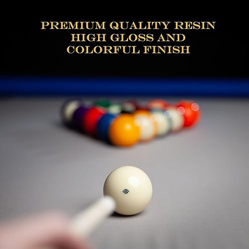 Miniatura 7 de Juego de bolas de billar, tamaño reglamentario, juego de piscina profesional de 17 piezas con bola de taco y elegante estuche negro y plateado,