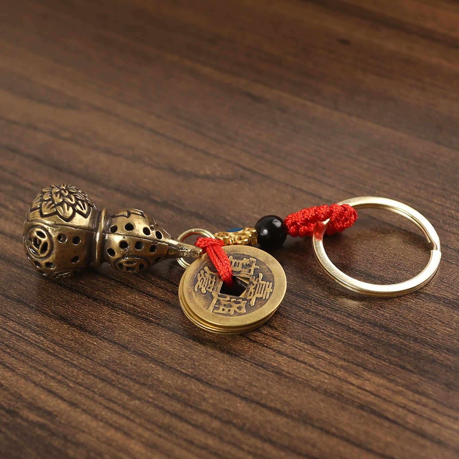NBKLSWSUI Handmade Brass Gourd Pendant Sculpture For Men's Office Desk&man Cave Vintage Decor Unique Feng Shui, 4