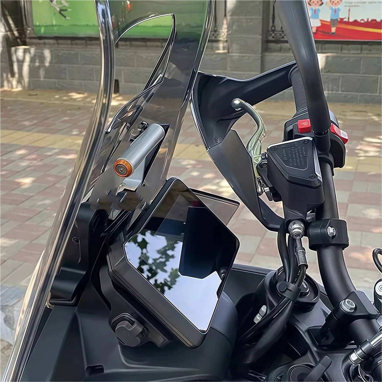 Motocicleta GPS Soporte De Navegación Soporte de navegación para Motocicleta Compatible con KTM 790/890ADV R Adventure 2023, Soporte para teléfono, Parabrisas y GPS.(12MM)