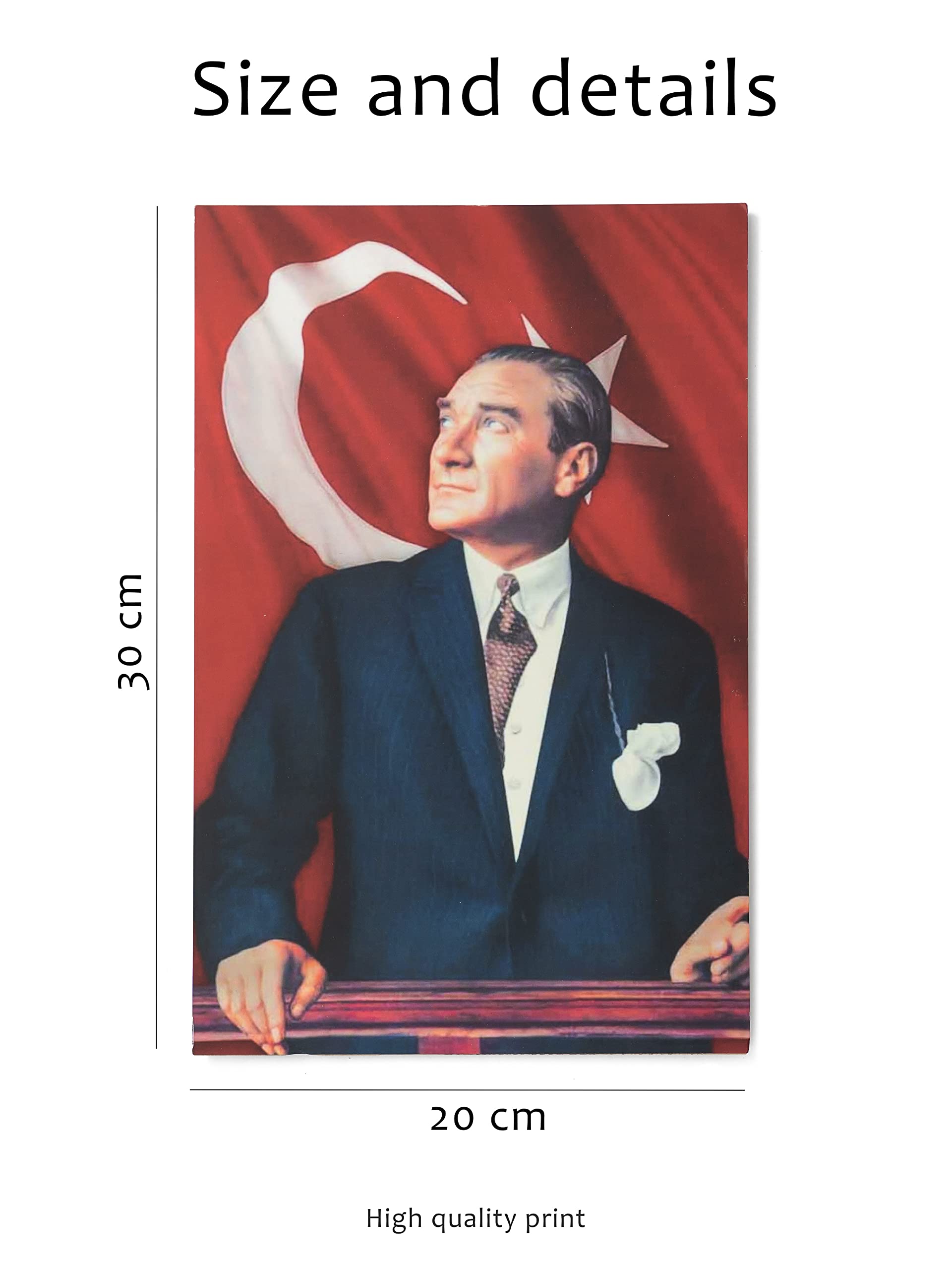 Tableau Moderne Atatürk - Pop Art Sur Toile Avec Verre Acrylique, Grand Format, Fait En Allemagne