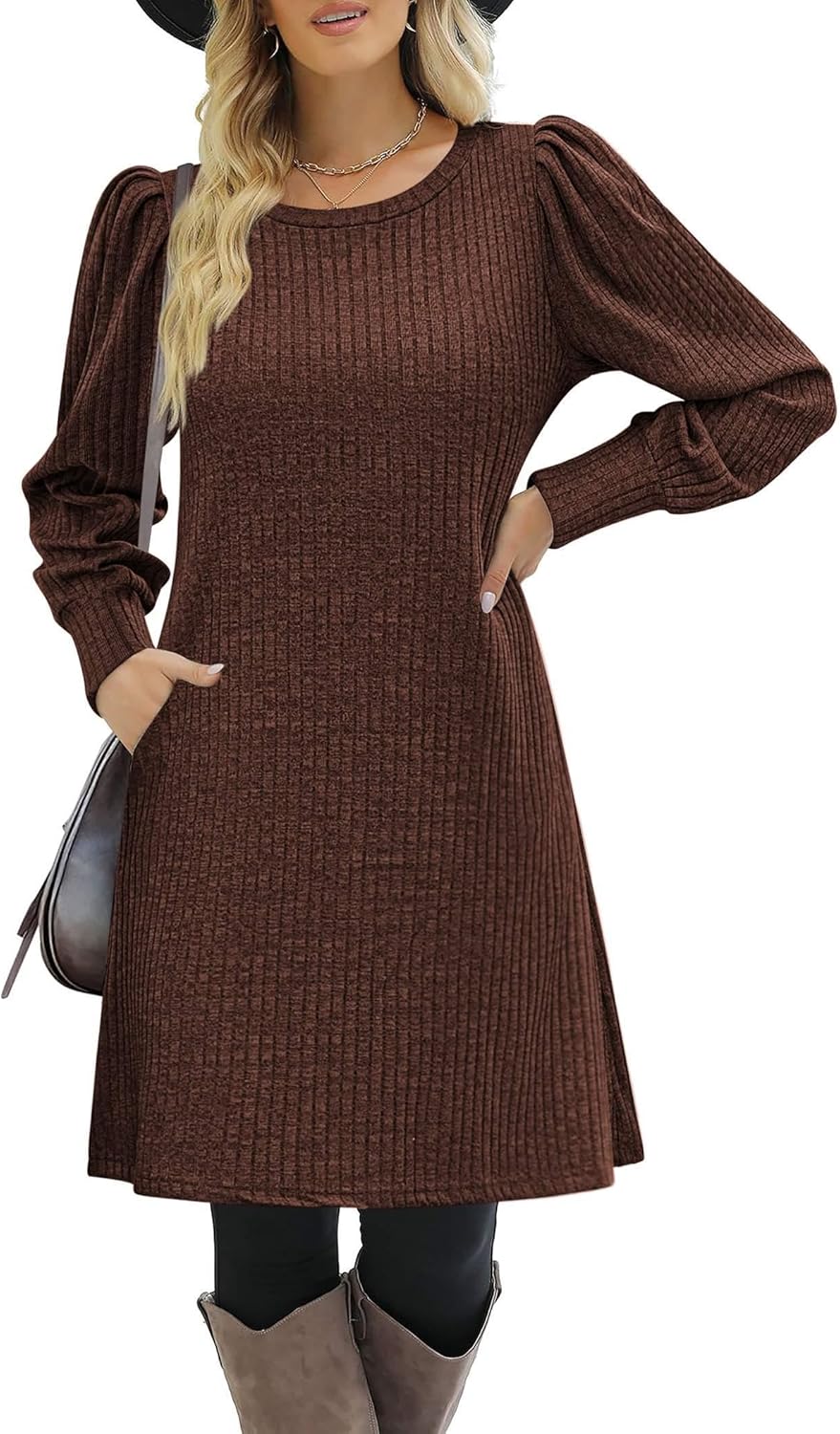 Zeagoo Women Fall Winter Dress Knitted Pullover Dresses - Image 2