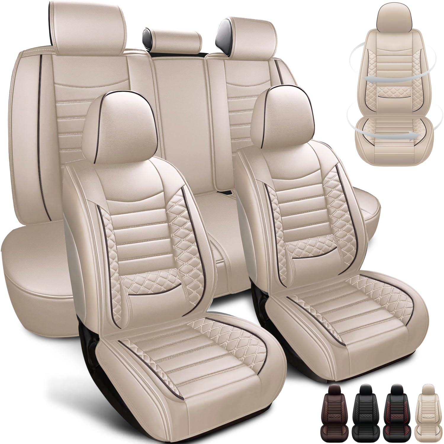 Astira Leather Seat Covers for BMW 328i 328xi 2007-2016,5-Seat Luxury Car Seat Covers Full Set,Waterproof Seat Protectors Auto Seat Covers,Anti-Slip