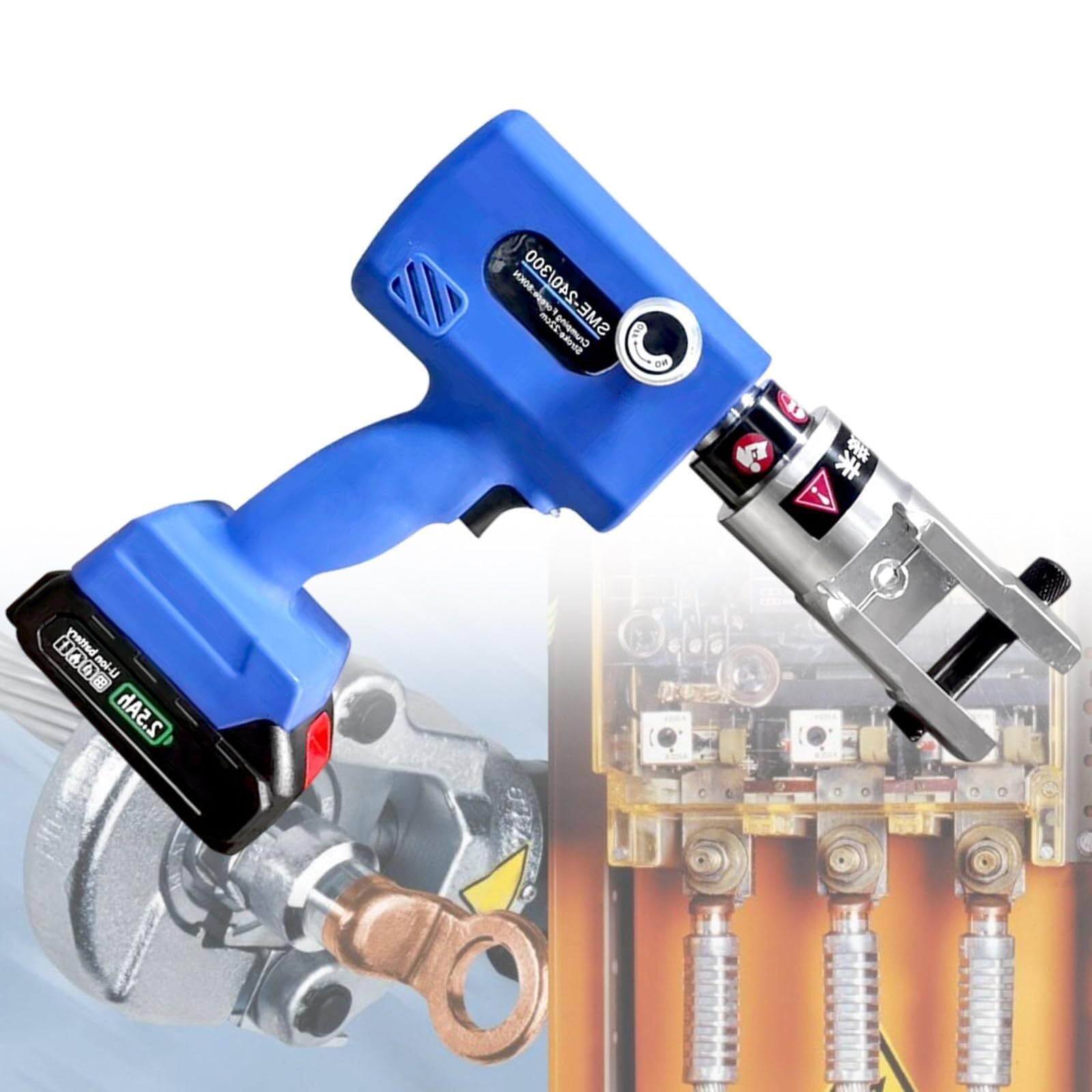 Pince hydraulique automatique 16-300 mm² sans fil rechargeable pour électricien
