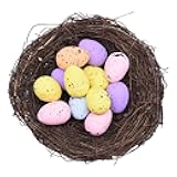KUYYFDS Spring Wreath, Easter Speckled Eggs Foam Easter Eggs Ornaments Artificial for DIY Crafts Decoration 100PCS 4cm