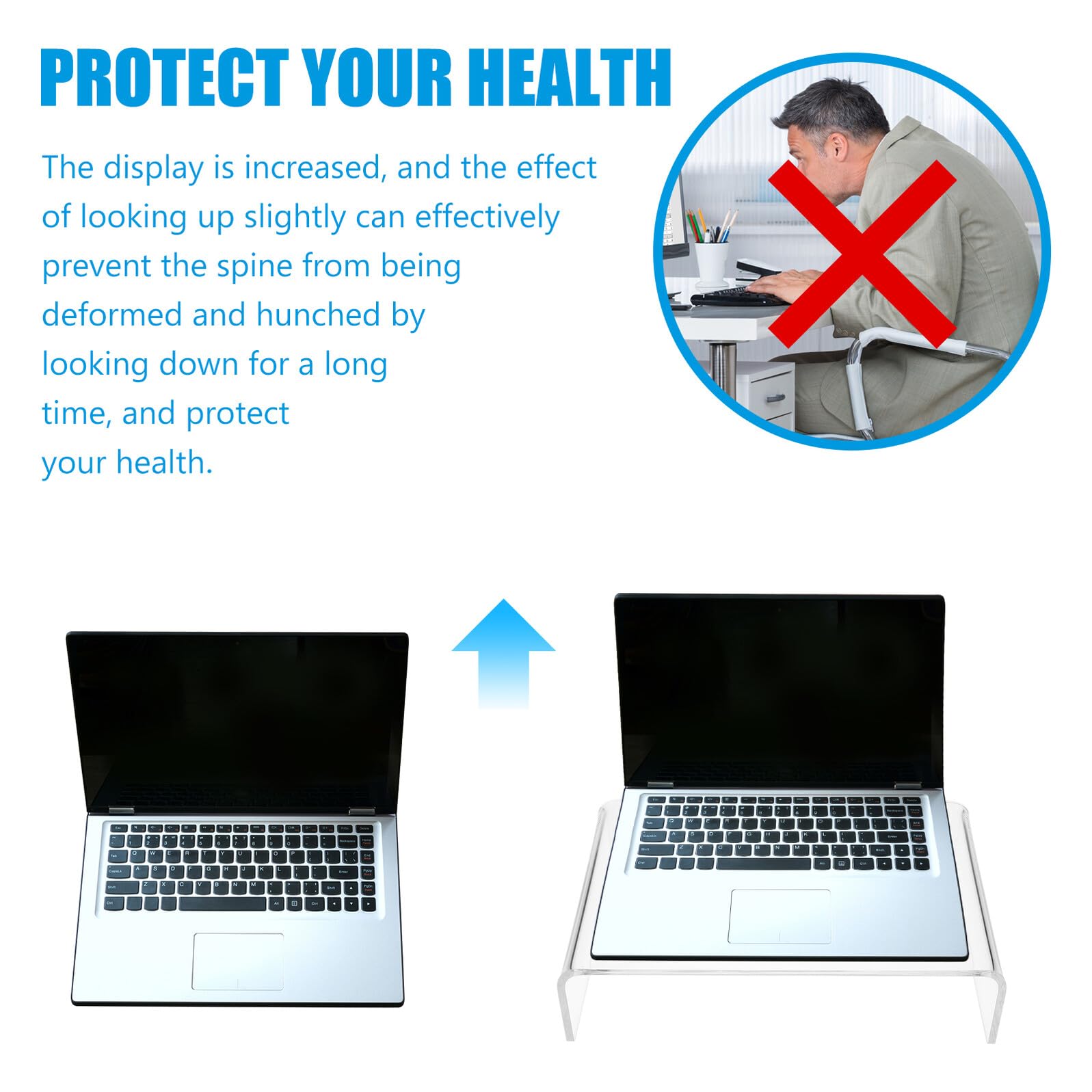 Rehausseur de Moniteur Transparent en Acrylique pour Bureau