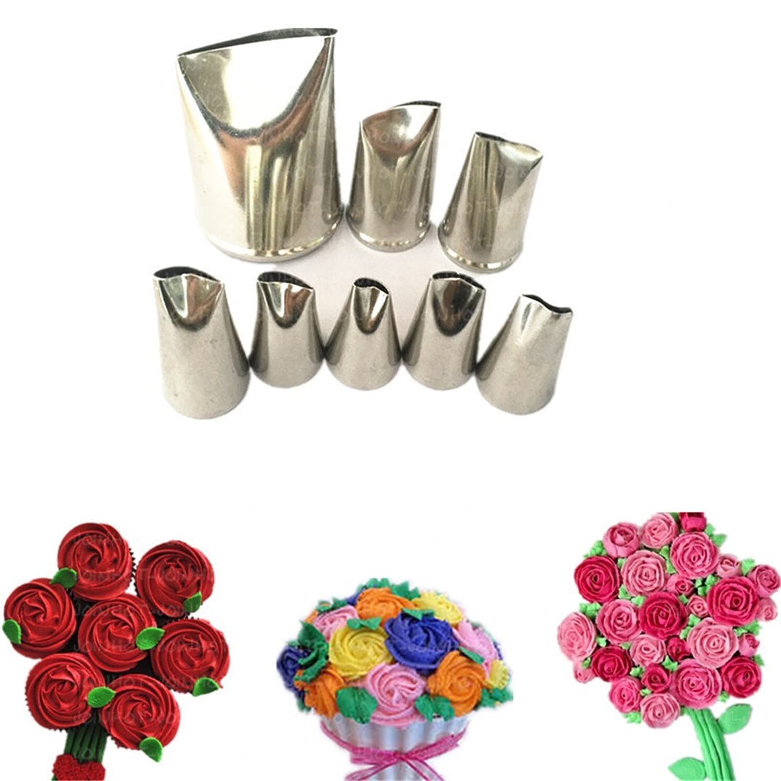 PhantomSky 4Pcs Cake Decorating Tube Supplies Kit Dessert Icing Piping Tips Set Flower Mouth Cream Decoration Cream Pastry Flower Tips Baking Tool