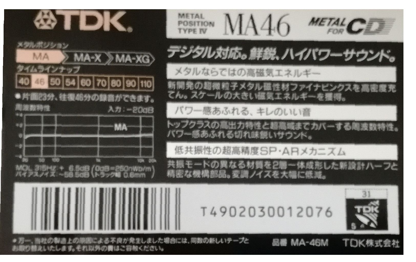 TDK メタルポジション カセットテープ MA 46○46○50○54○ 4個セット 
