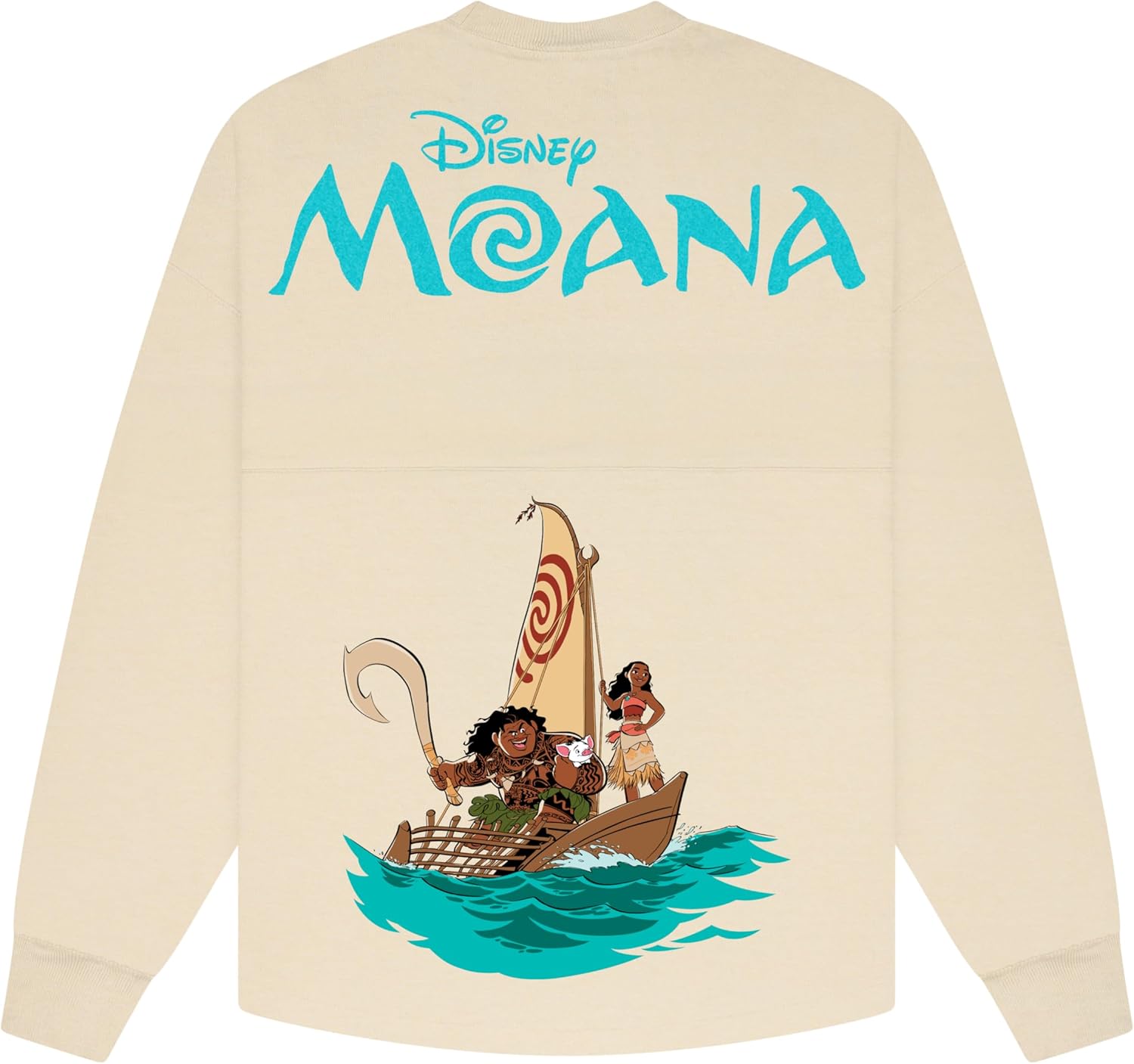 Spirit Jersey, Official Disney Princess Collection, Long Sleeve Oversized Pullover Shirt, Unisex, Relaxed Fit, 100% Cotton