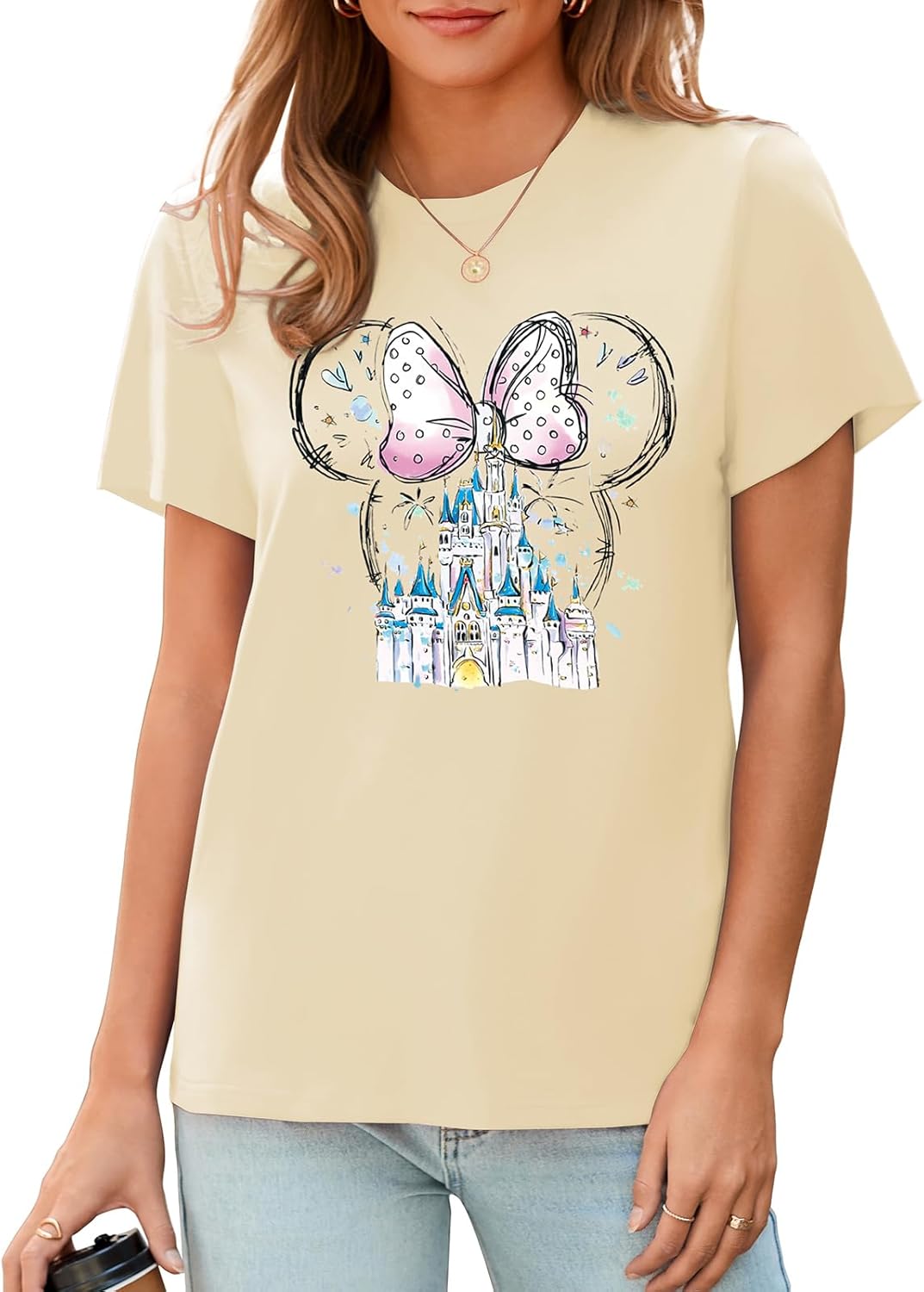 Magical Shirt for Women Magic Kingdom T Shirt Family Vacation Tee Princess Castle Casual Short Sleeve Tops - Image 4