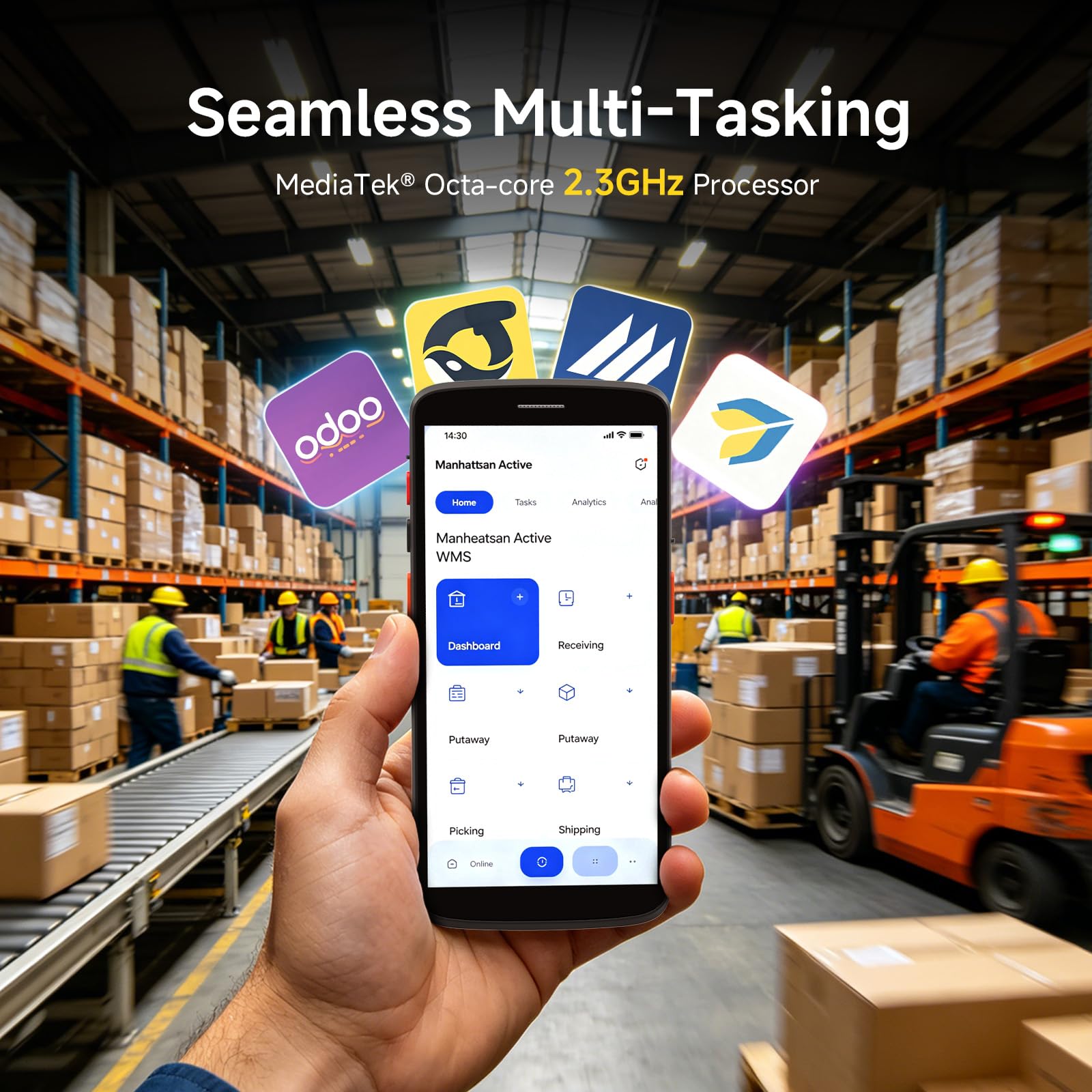 F2 Android 15 Barcode Scanner, 6 Zoll Handheld PDA MDE-Gerät mit Zebra SE4710 Scanmodul, 4GB+64GB, IP67, 4G LTE, WLAN, NFC, 5050mAh Akku, 1D/2D QR Handscanner für Lager, Inventur und Logistik