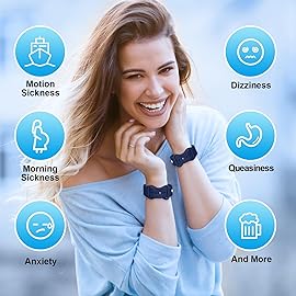 MEIYYJ Motion Sickness Bands for Adults and Kids Sea Wristbands for Cruise Travel Wristband, Natural Relief WristbandsSea Bands for Pregnancy Women(1 Pair Dark Blue)