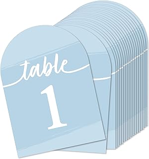 Big Dot of Happiness Dusty Blue Table Number Cards - Double-Sided 5 x 7 inch Wedding Reception Party Event Cards, Premium Cardstock Table Numbers 1-20
