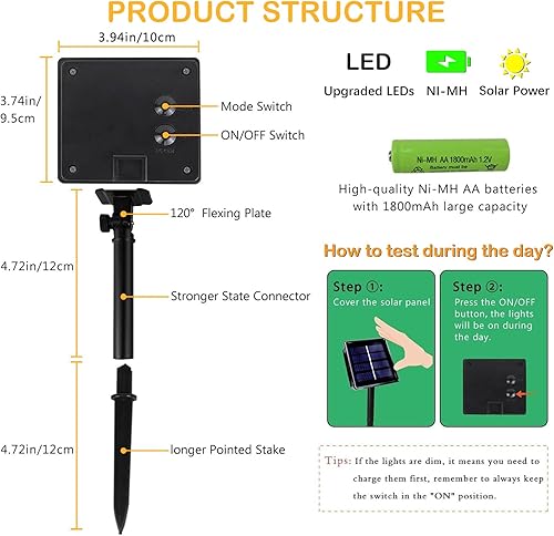 Miniatura 8 de KAQ Luces solares de Navidad (cálidas, frías y multicolores) paquete de 3 tiras de luces solares de 270 pies y 750 LED para exteriores, impermeable,