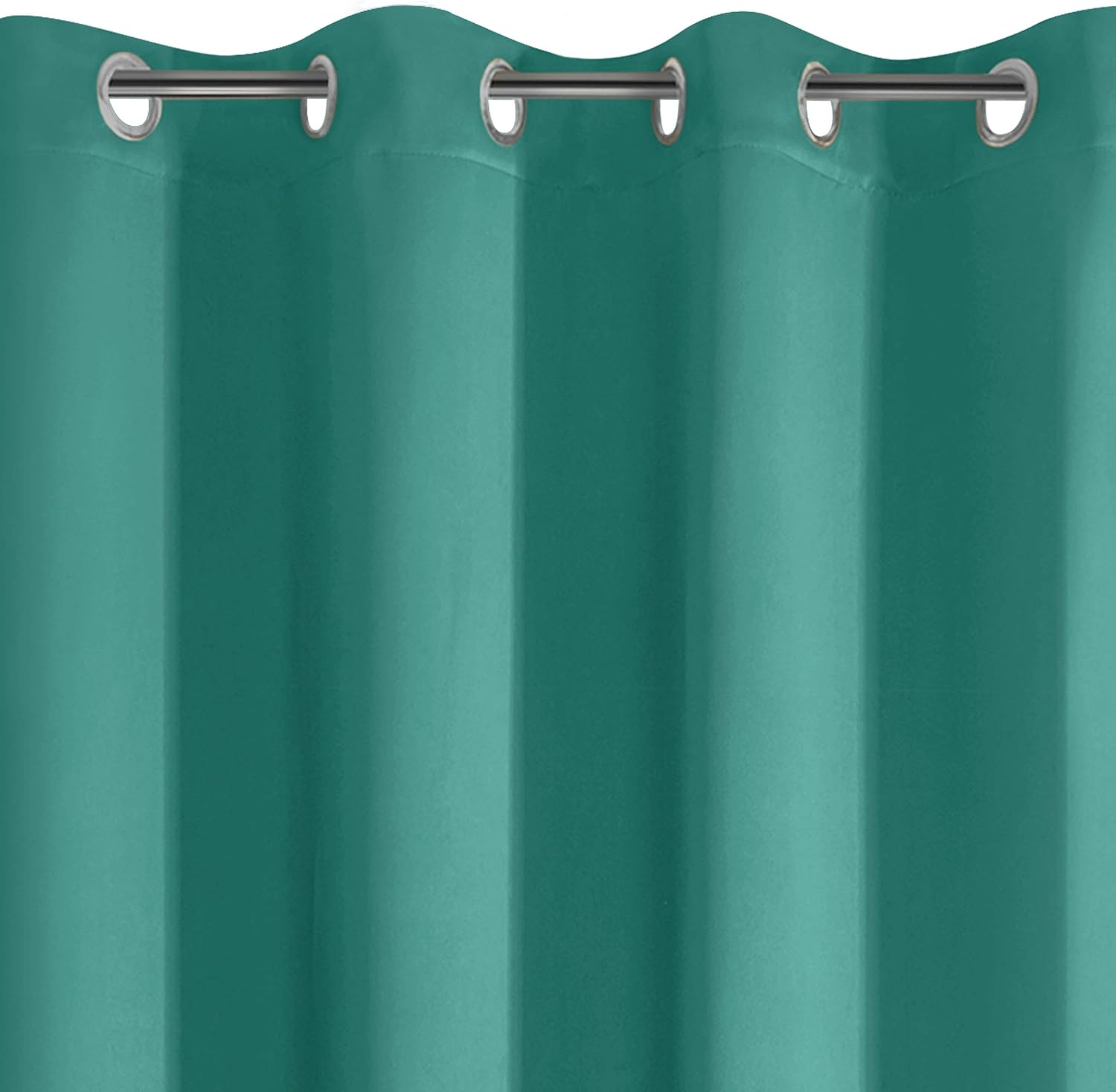 Eurofirany Smooth Blackout Blackout 8 Eyelets Soft Curtains Modern Simple Bedroom Children's Room Living Room Polyester Turquoise 135 x 250 cm - Image 3