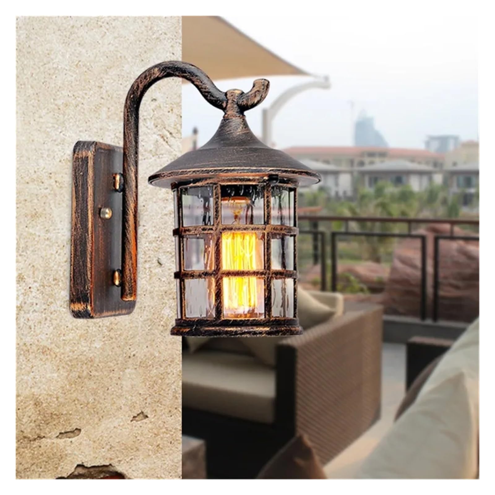 JKJZSALJ Outdoor Wall Lamps Retro Bronze Led Light Sconces Classical Waterproof Compatible With Home Balcony Decoration,Chandelier,Brass,Brass