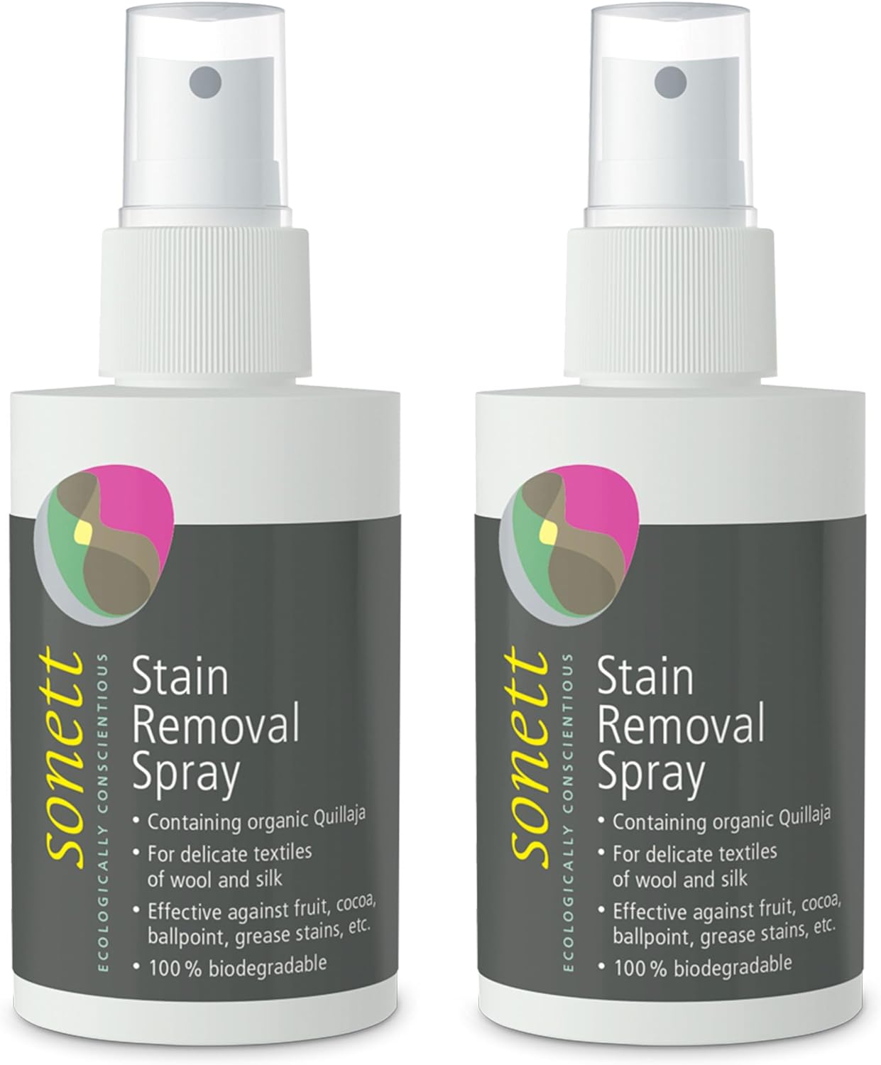 Sonett Stain Remover Spray for Clothes Wool & Silk Safe 3.4 Fl Oz, 2 Count