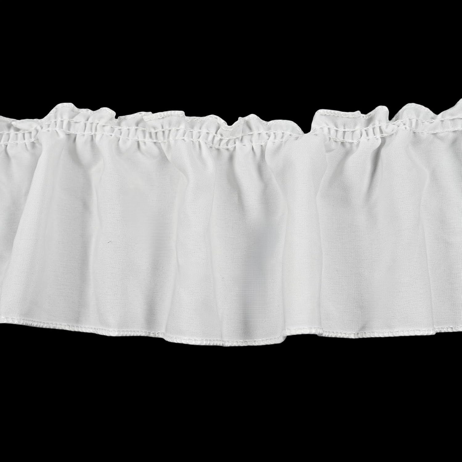 5 Yards 3.8 Inches Wide Satin Ruffle Trim Fabric Trims, Pleated Trimming Chiffon Fabric Ribbons for Sewing Making Crafts Dress Curtain Wedding Costume Pillowcase Supply (White)