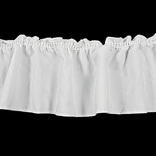 5 Yards 3.8 Inches Wide Satin Ruffle Trim Fabric Trims, Pleated Trimming Chiffon Fabric Ribbons for Sewing Making Crafts Dress Curtain Wedding Costume Pillowcase Supply (White)