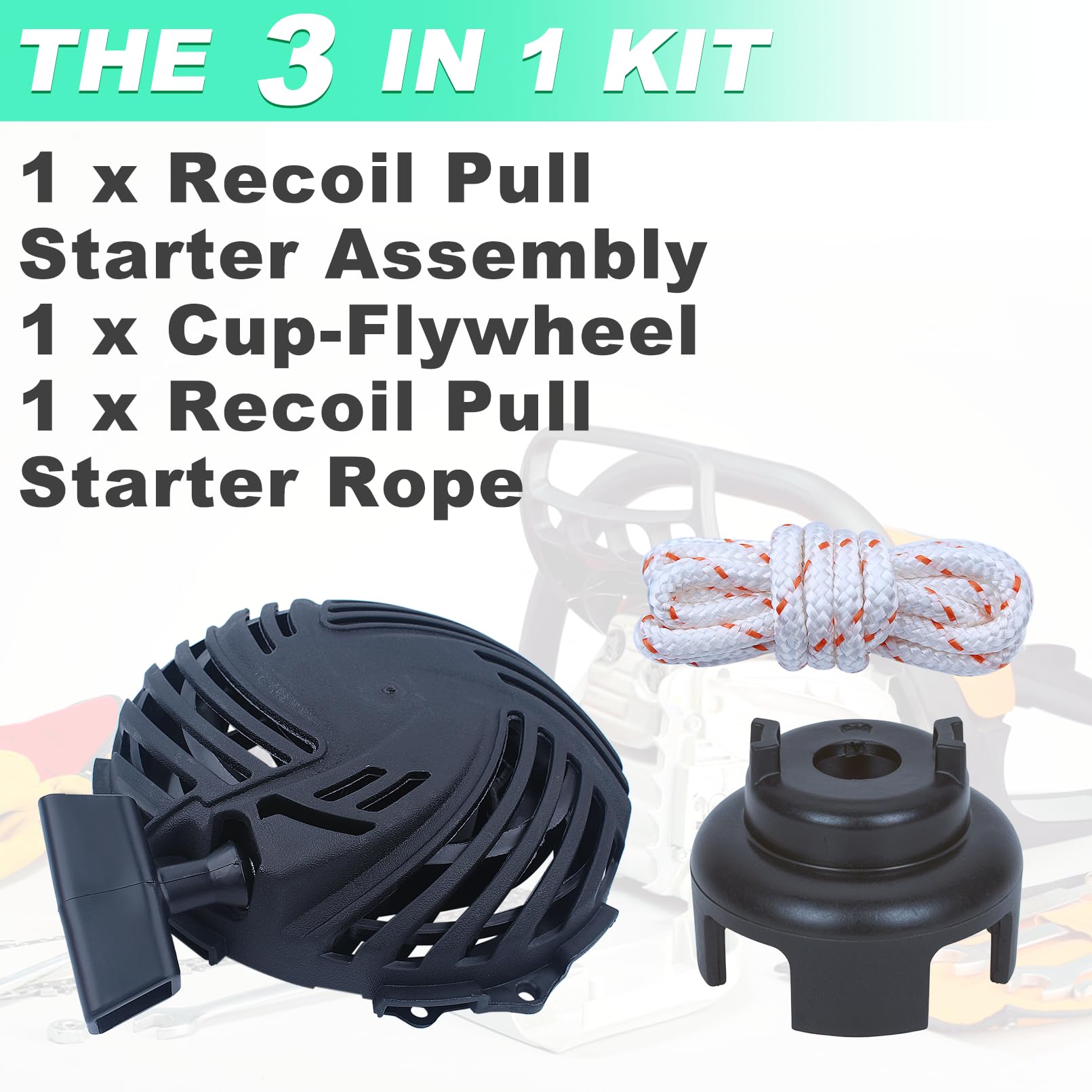 Adefol Kit de arranque de retroceso para cortacéspedes Briggs & S 593959 593960, Arranque de retroceso con cazoleta de arranque y cuerda de arranque, Repuestos 590588, 591139 y 593961