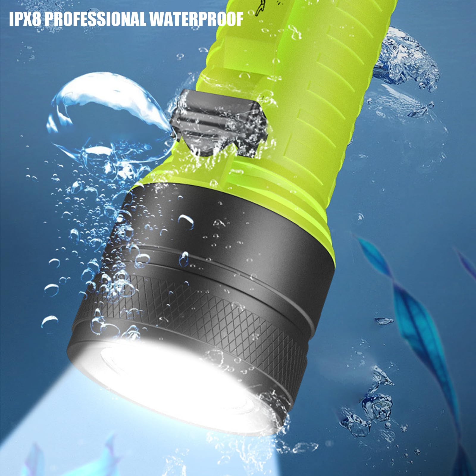 Torcia elettrica subacquea a LED impermeabile in lega di alluminio Luce da pesca a LED adatta per immersioni in mare e pesca Uso torcia elettrica subacquea