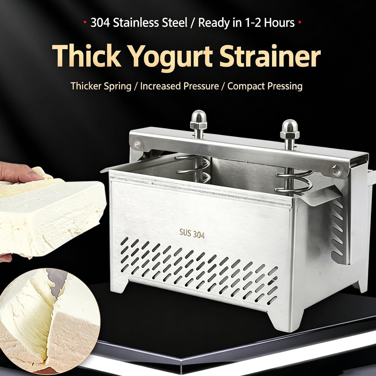 Prasa do tofu ze stali nierdzewnej, DIY Urządzenie do robienia jogurtu Paneer do domowej roboty twardego tofu, Poprawia smak i konsystencję tofu, Wielofunkcyjne narzędzie kuchenne, Dla domu(3kg)