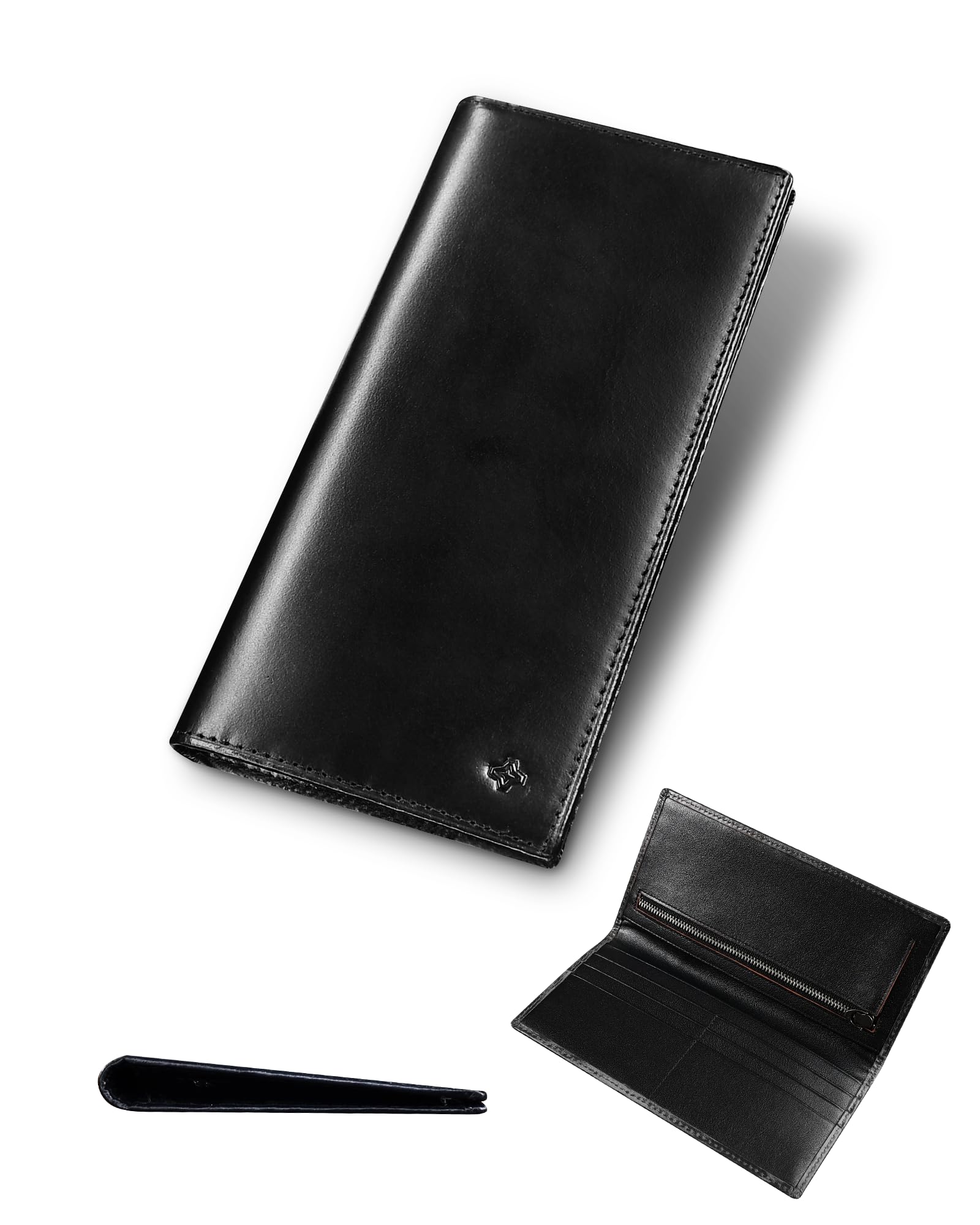 Kiracom Ultra Thin Long Wallet Tochigi Leather Genuine Cowhide Black