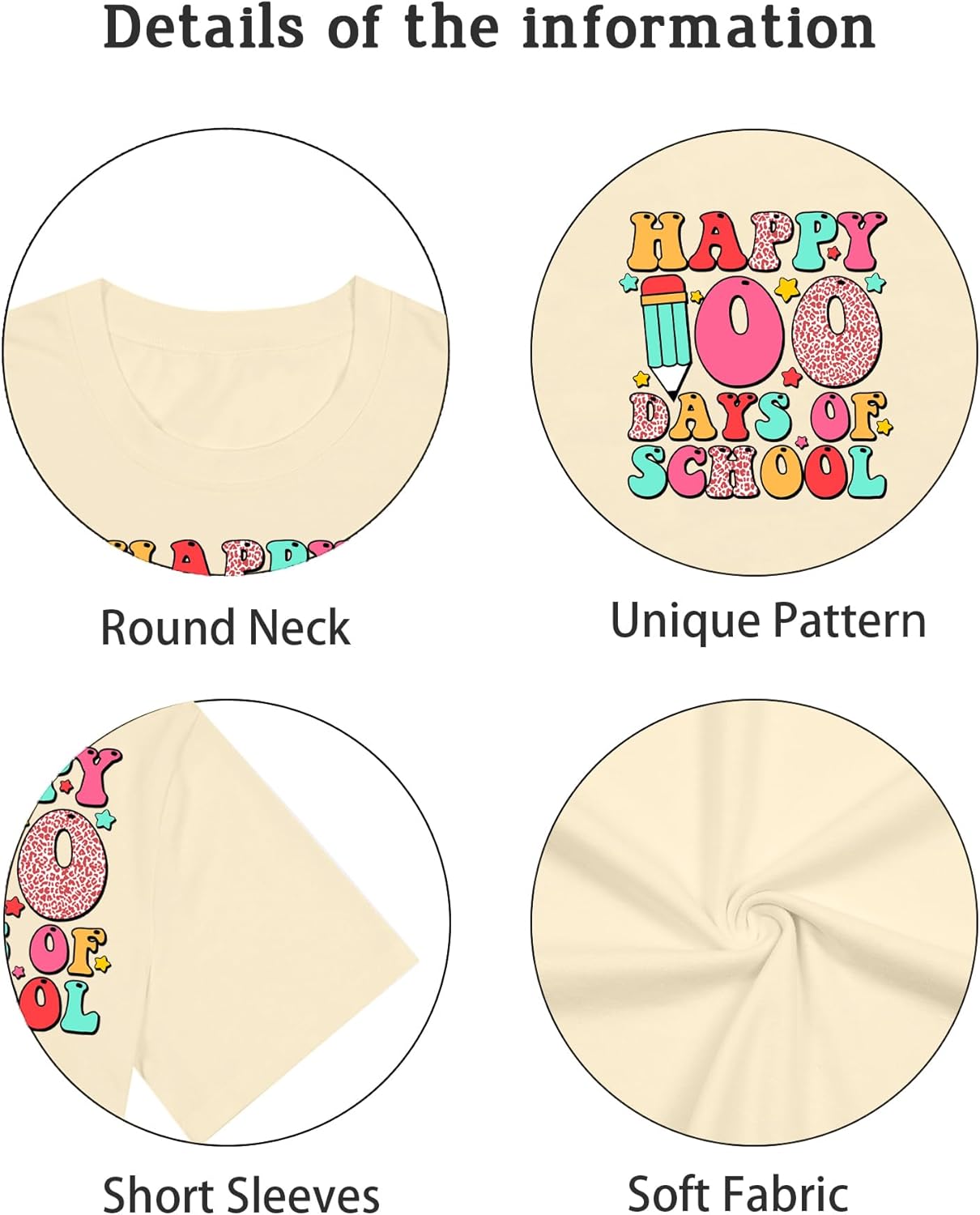 100 Days of School Shirt Women 100th Day of School Teacher Tshirt Funny Back to School Prints Tees - Image 4