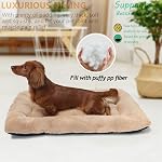 Dog Beds Crate Pad for Medium Dogs Fit Metal Crates or Cages,Ultra Soft Dog Kennel Mat for Crates Washable with Anti-Slip Bottom Kennel Pad for Dogs Cozy Sleeping Mattress,30" x 19",Light Brown