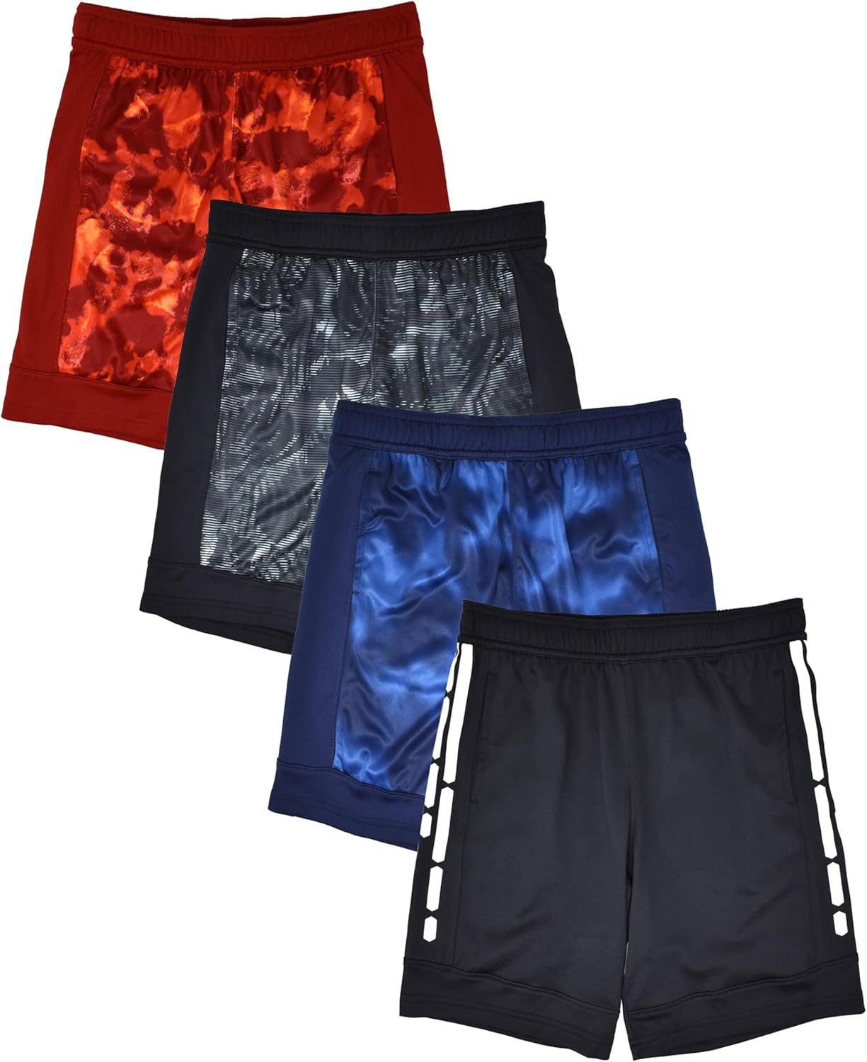 Andrew Scott Boys Active Performance & Mesh Style Basketball Sport Shorts - Multi Packs