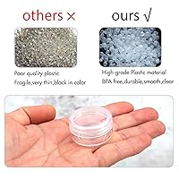 Vista 5 de ZEJIA 3 Gram Sample Containers with Lids, 75Pack Tiny Sample Jars with Labels, Mini Plastic Cosmetic Containers for Beauty Products, Lip Balms