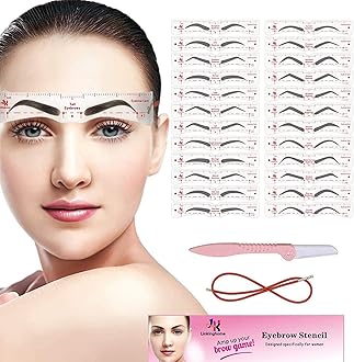 Eyebrow Stencil, 24 Eyebrow Shaper Kit, Reusable Eyebrow Template With Strap, 3 Minutes Makeup, Suitable for 98%