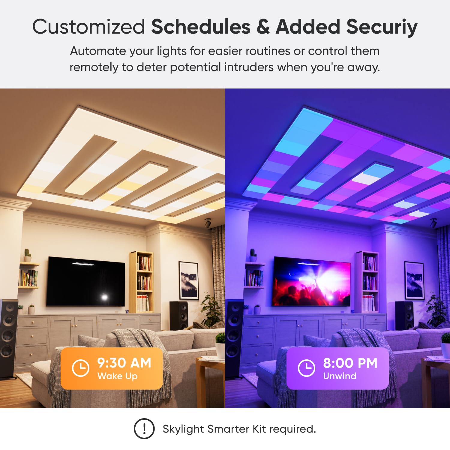 Nanoleaf Smart Ceiling Light, RGBCW LED Ceiling Lights Compatible with Alexa, Flush Mount Light Fixture with 16M+ Colours & Dynamic Scenes, Music Sync, 2700K-6500K Dimmable, Skylight Expansion 1PK