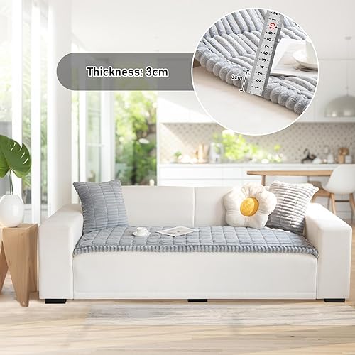 Miniatura 2 de LiveGo Fundas mullidas de sofá para mascotas, protector de sofá para perros, funda protectora de algodón elegante para sofá, alfombra para mascotas