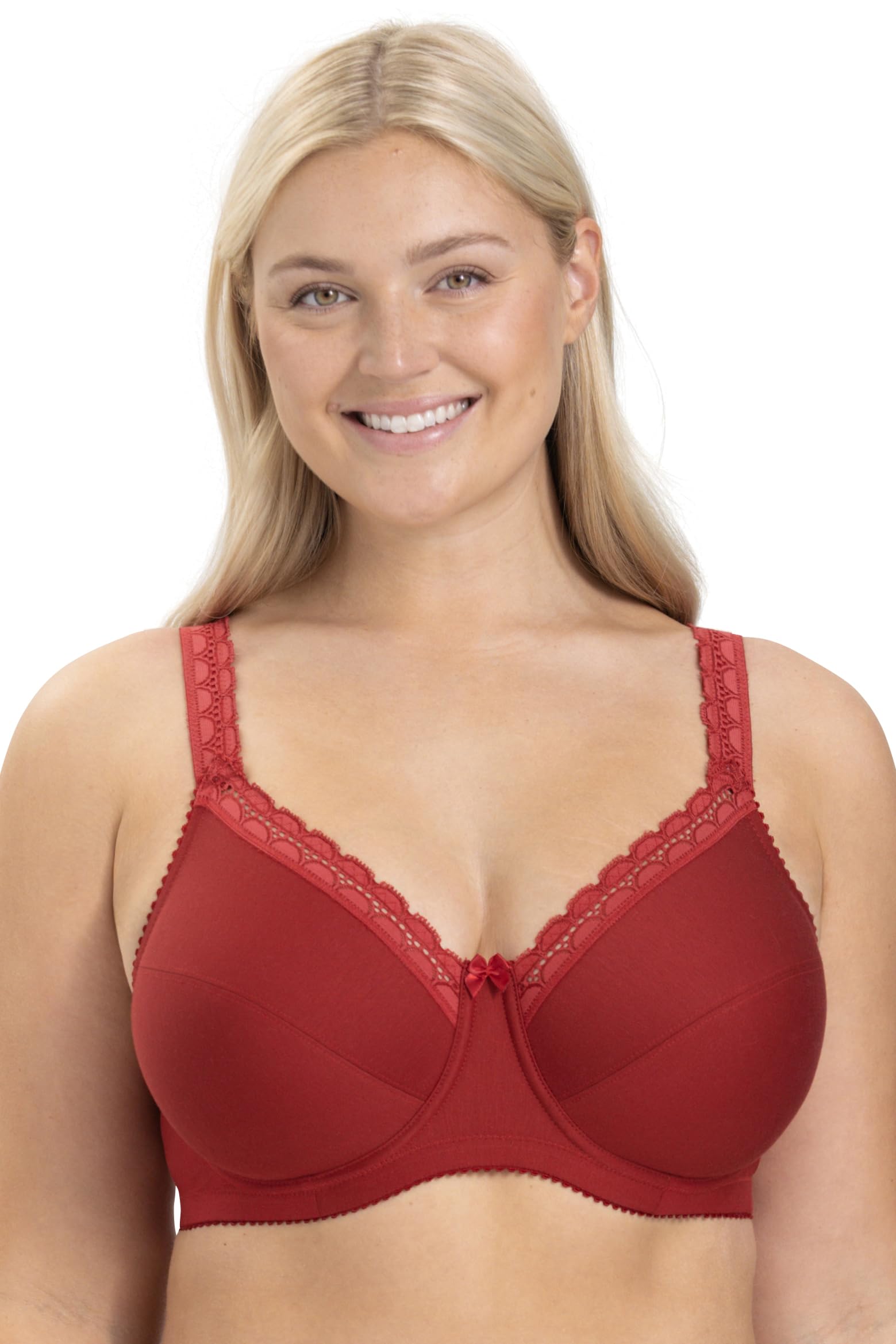Miss Mary of Sweden Cotton Comfort Women’s Underwired Bra 40F Red