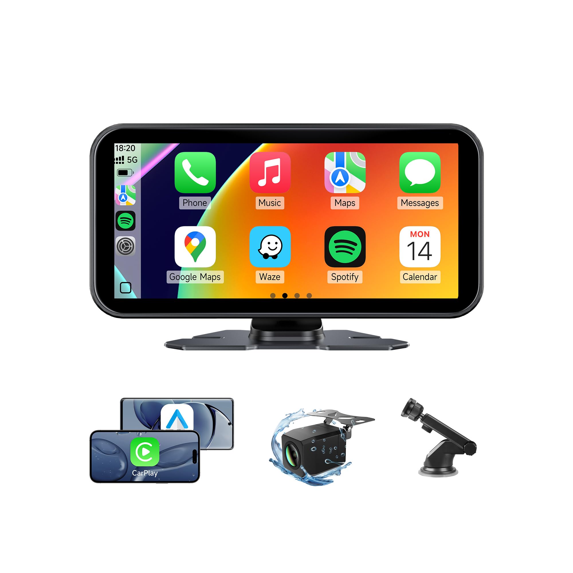 Photo 1 of Wireless Portable Carplay Screen for Car - 6 Inch Carplay & Android Auto Car Touchscreen, with Backup Camera, Bluetooth, Siri for All Vehicles