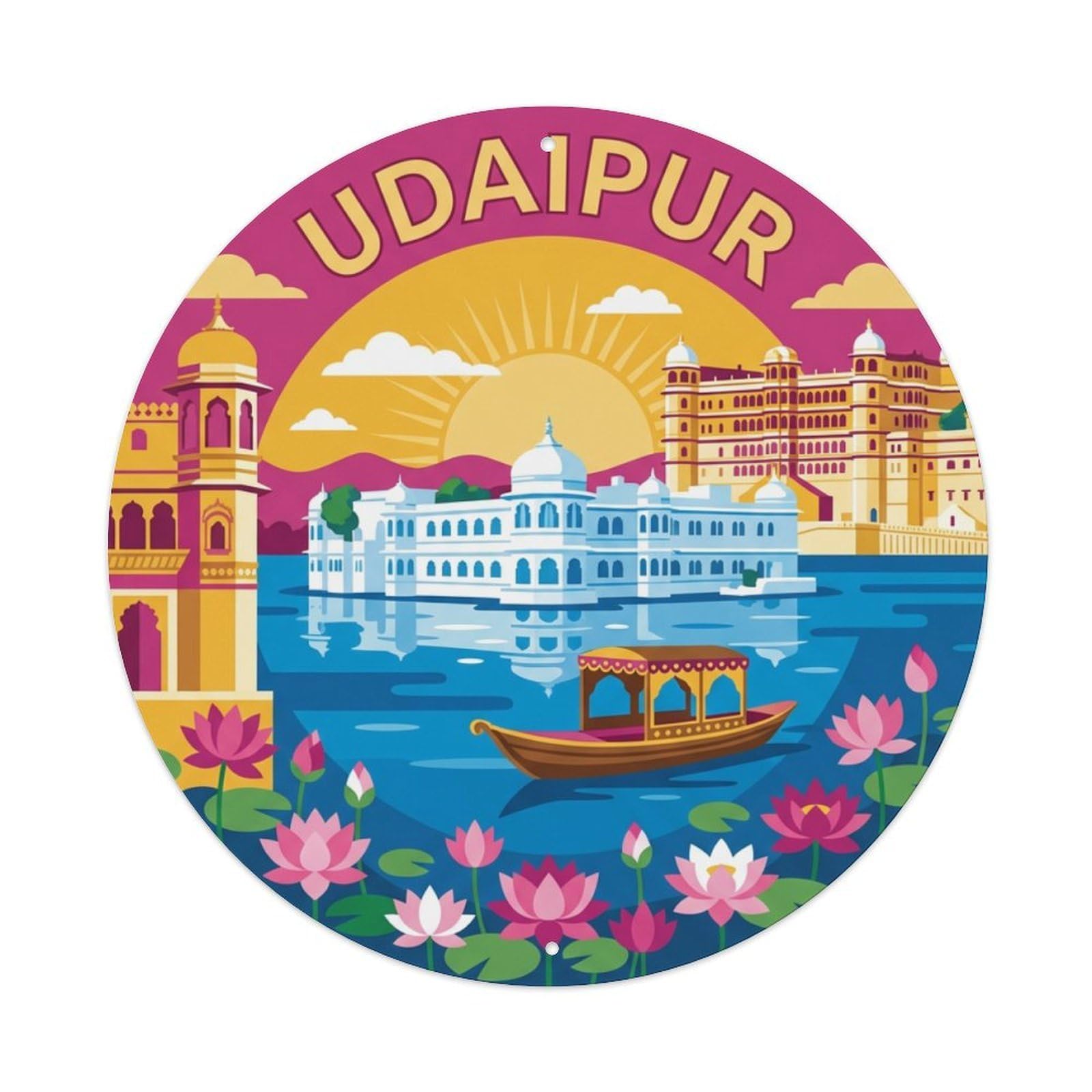 Vintage India Travel Udaipur Metal Tin Sign