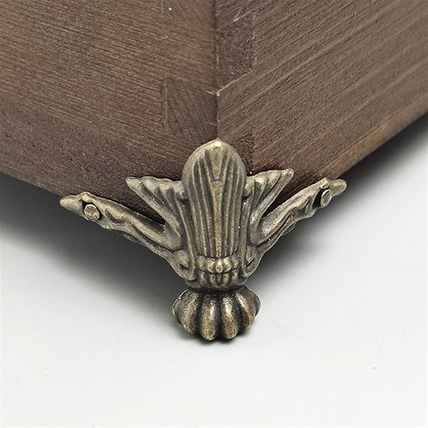 NALsa Wooden Case Decorative Feet Leg Metal Corner Protector Triangle Rattan Carved Decorative Bracket for Furniture Hardware 20Pcs (Color : Gold)